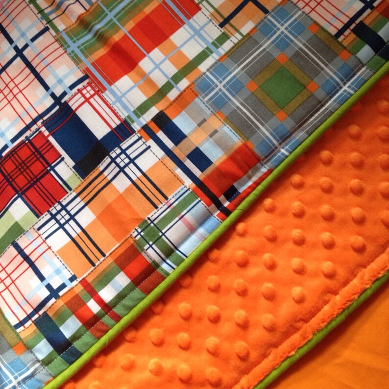Plaid Crib Bedding. Boy Baby Bedding. Preppy Nursery Decor. Etsy