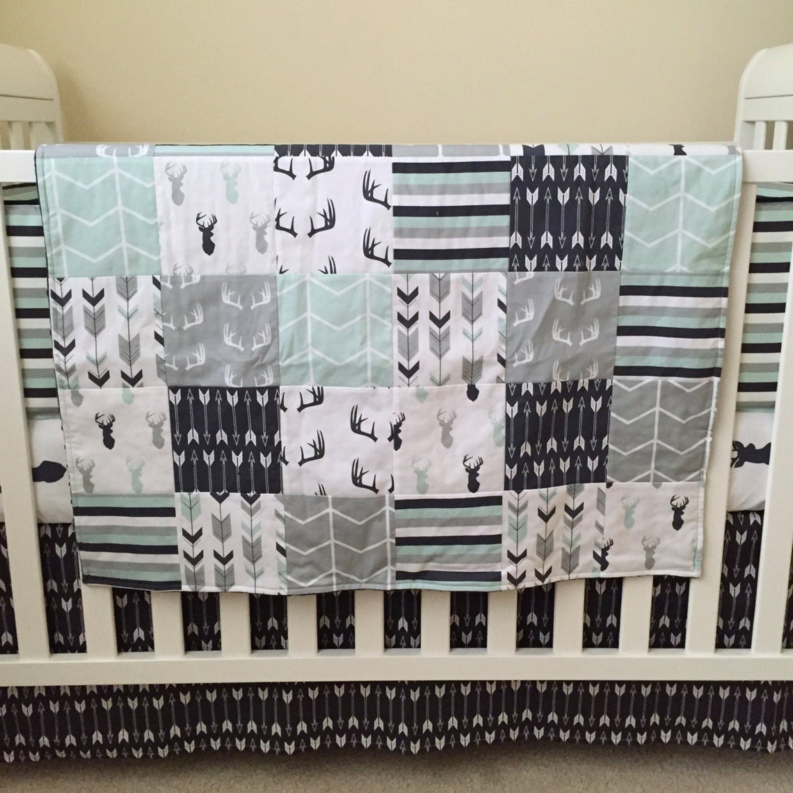 Deer Crib Bedding. Boy Crib Bedding. Woodland Baby Bedding. Etsy