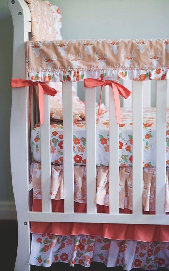 floral deer crib bedding