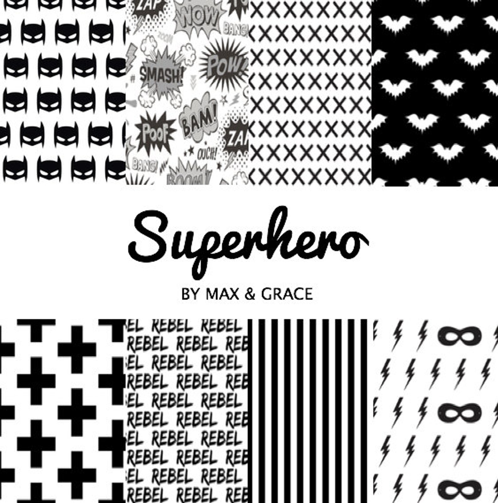 Superhero Crib Set. Black and White Crib Bedding. Batman Etsy