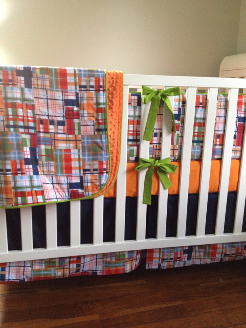 Plaid Crib Bedding. Boy Baby Bedding. Preppy Nursery Decor. Etsy