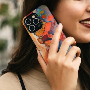 Candy Abstract Art Phone Case - Colorful Tough Case with Dual-Layer Protection - Artistic iPhone and Android Cover by Perri