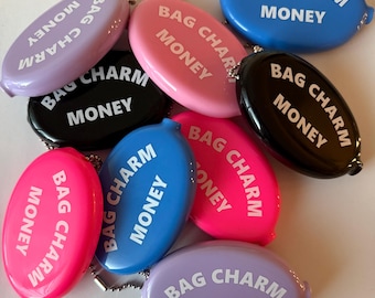 Siliconen knijpzakje sleutelhanger 'Bag Charm Money'