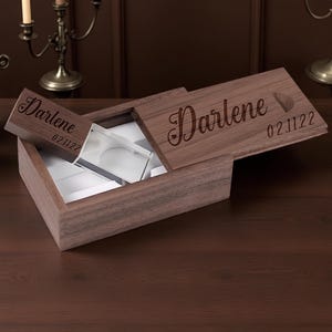 Personalized Crystal USB Drive with Wooden Box – Custom Engraved USB Flash Drive for Weddings, Photography, Logos – 4GB to 128GB