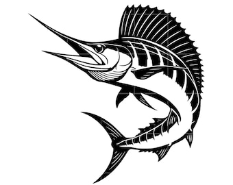 Marlin Fish Clipart | Laser Cut, Cricut (svg, png, pdf, eps, dxf, jpg)