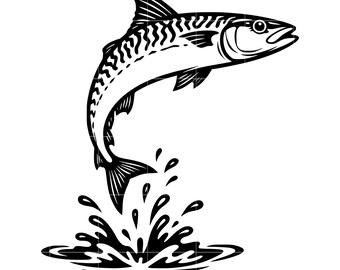 Mackerel Fish Clipart SVG | Dynamic Fishing, Laser Cut (Digital Download)