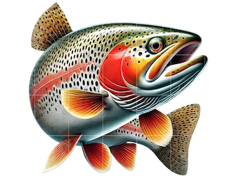 Atlantic Salmon Fish Clipart – High-Resolution PNG, Marine Graphic (Digital Download)