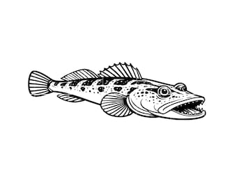 Flathead Fish Vector | Minimalist Fishing Clipart (svg, png, eps, dxf, jpg, pdf)