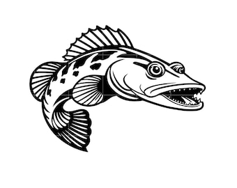 Flathead Fish Clipart Vector | Minimalist Fishing Clipart (svg, png, eps, dxf, jpg, pdf)