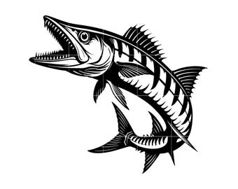 Barracuda Fish Clipart SVG | Laser Cut Barracuda | CNC Cricut Fishing Vector