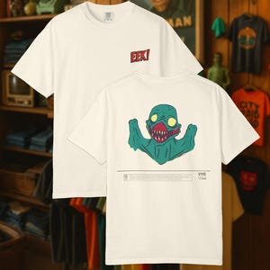 Retro Horror Graphic Tee: Monster Dweller Comfort Colors T-Shirt