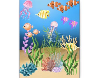 Lienzo de vida oceánica