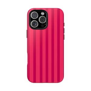 Pink Stylish Phone Case - Stripes Cases, Red Phone Cover, Pink Striped Case, Trendy phone Phone Case, Pink Red Striped Phone Case , Red Line