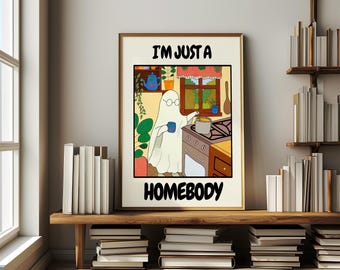 Kitchen Ghost Wall Art Print: Library Decor (Digital Download 8x10 inches)
