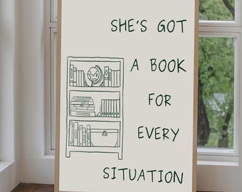 Stampa artistica da parete Bookish: decorazione da biblioteca (download digitale 8x10 pollici)