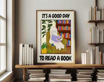 Stampa artistica da parete Bookish: decorazione da biblioteca (download digitale 8x10 pollici)
