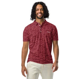 Men&#39;s fitted polo shirt, red pattern from DBvite