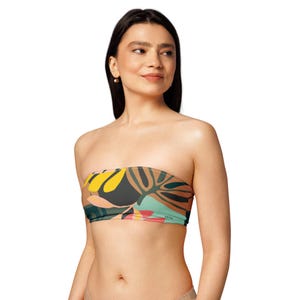 Bandeau swimsuit top with foliage from dbvite