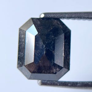 3.01 CT 8.72 X 7.34 MM天然ルースダイヤモンド、エメラルドカットダイヤモンド、ブラックカラーエメラルド、エメラルドダイヤモンドリング用
