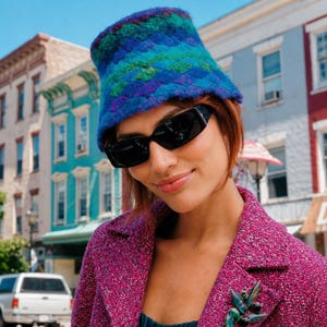 Felted Crochet Bucket Hat Pattern PDF, Shell Stitch Trendy Boho Design (Digital Download)
