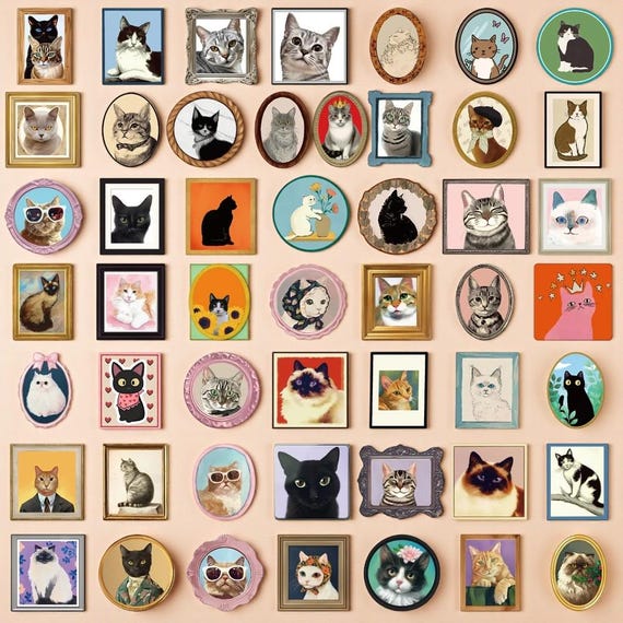 100PCS Cute Cat Stickers – Waterproof Scrapbooking Craft Supplies, Journaling, Laptop, Phone & Luggage Decoration