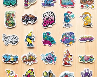 50 pcs Street Graffiti Art Stickers Texte Stickers pour Skateboard Voiture Ordinateur Portable Téléphone Bouteille Ordinateur Portable Moto Ordinateur