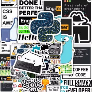 25/50pcs Programming Stickers – Hacker App Logo Decals for Laptop, Phone & DIY
