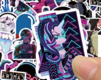 50PCS Cyberpunk Stickers – Cool Cartoon Graffiti Decals for Laptop, Helmet & Skateboard