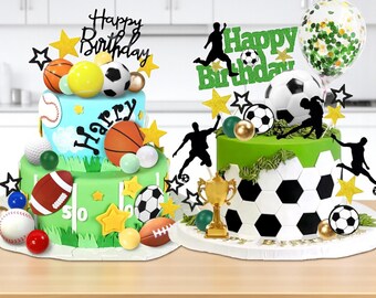 Décoration De Gâteau D'anniversaire De Football, Décoration De Gâteau Joyeux Anniversaire, Fête Prénatale, Fête D'anniversaire Pour Garçon, Fête De Gâteau De Football Pour Homme  15