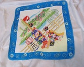 Hankie White Blue Antique Silk Japanese Hankie Pocket Scarf