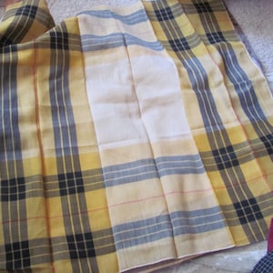 Beautiful Yellow Black Plaid Hankie Handkerchief For Him Men&#39;s Hankie 19&quot;  - Many more to choose from in my shop!