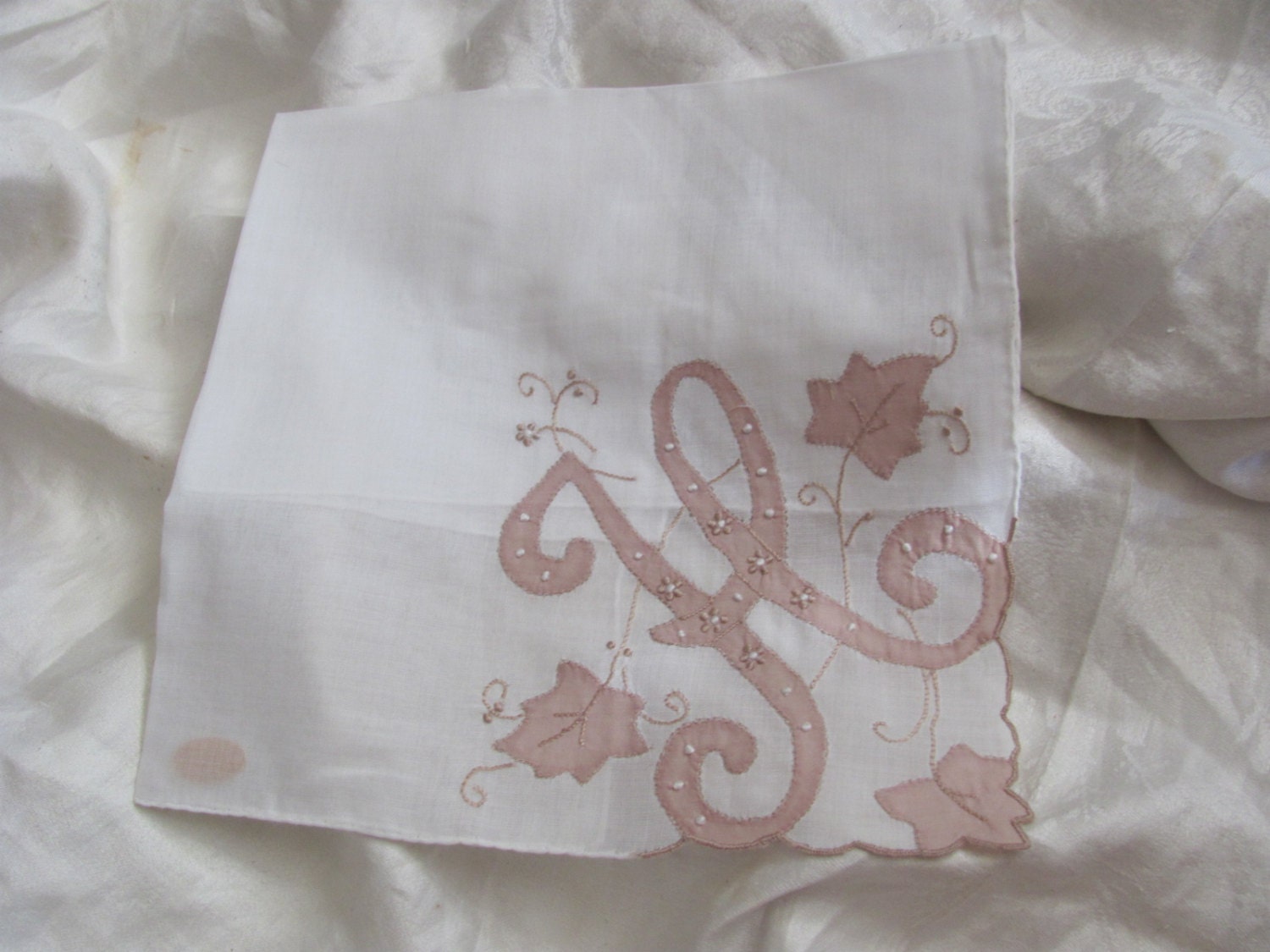 Hankie Solid White Cotton Handkerchief Madeira Monogrammed H - Unused