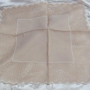 Vakko Signed Hankie // Beautiful Peach Pink Sheer Silk Hankie Handkerchief Unused New Old Stock  // Many more hankies in my shop!!