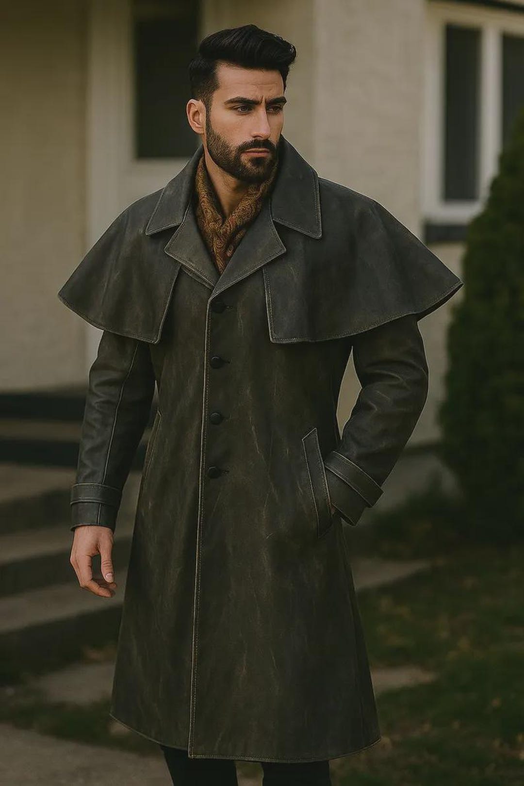 the Hunter Bloodborne Costume Leather Coat Long Trench Coat