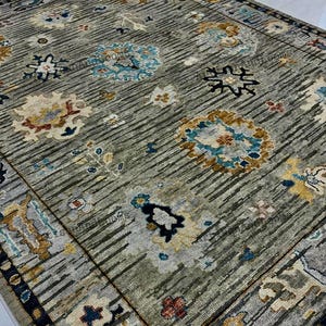 Neutral Pastel Oriental  Decor 8x10 9x12 10x14 Hand-Knotted Wool Turkish Rug |Area Carpet | Traditional Decor for Living or Dining Room Rugs