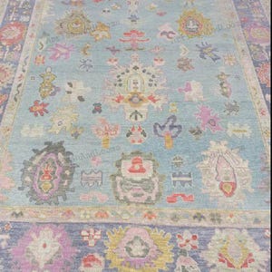 Hand-Knotted Floral Carpet with Soft Earth Tones, Oushak-Inspired Design for Living Room or Bedroom Decor 8x10 9x12,10x14 12x15 carpet rugs