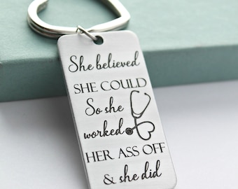 Personalized Nurse Keychain, Nursing School Graduation Gift, Pinning Ceremony Gift for Nurse