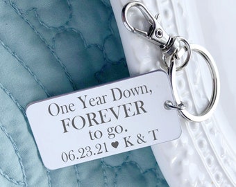 1st Anniversary Keychain - First Anniversary Gift - Anniversary Keychain For Him - Personalized Keychain - 1 Year Anniversary Gift -