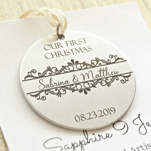 Couples First Christmas Ornament, Personalized Christmas Ornament, First Christmas Together,  Christmas Wedding Gift, Our First Christmas