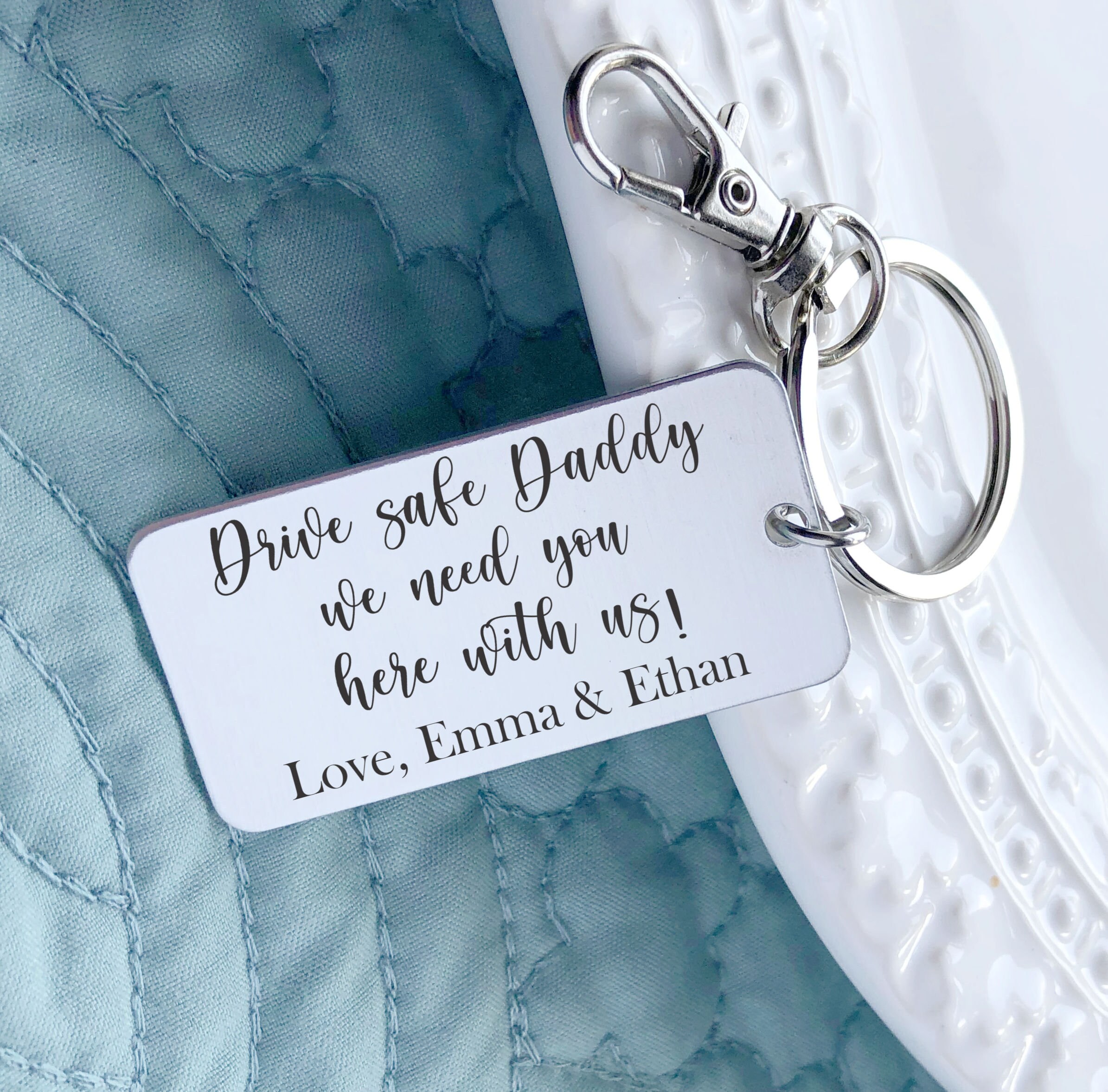 Keychain, Personalized Keychain Custom Keychain Drive Safe Engrave