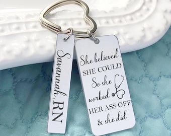 Nurse Keychain for Pinning Ceremony, Graduation, Gift For Medical Professional LPN, RN, CNA, Vet Tech Gift, Pinning Ceremony Gift, Bsn Gift