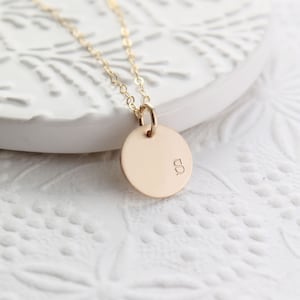 Personalized Disc Necklace, Gold Layering Necklace, Gold Disk Necklace, Dainty Gold Necklace, Simple Gold Disc Necklace, Necklace For Her