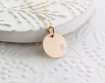 Personalized Disc Necklace, Gold Layering Necklace, Gold Disk Necklace, Dainty Gold Necklace, Simple Gold Disc Necklace, Necklace For Her