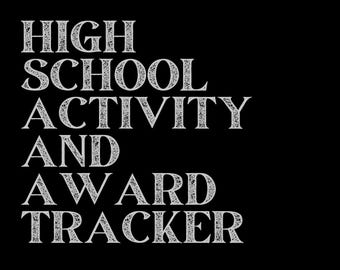 Activities & Awards Tracker for High Schoolers | 9th–12th Grade Planning Tool (Printable or Fillable)