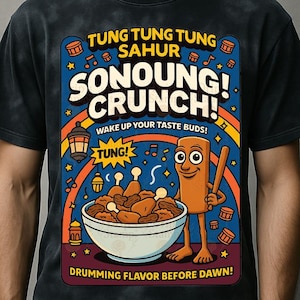 Tung Tung Sahur PNG: Retro Cereal Box Clipart, Sublimation & DTF Design