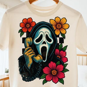 Ghostface PNG, Halloween Horror Clipart, Scary Movie Character Illustration, Slasher Villain Sublimation & DTF Design