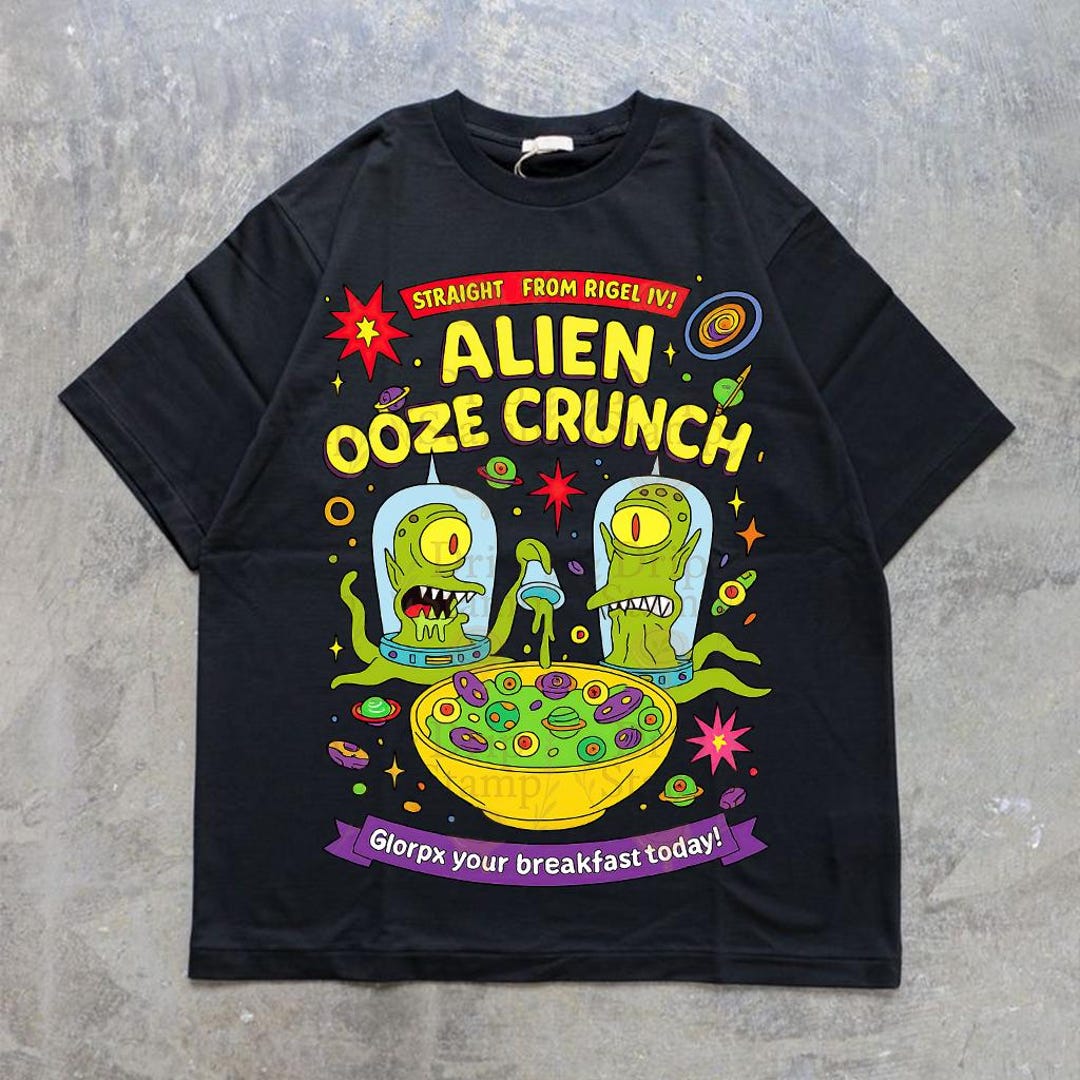 The Simpsons Kang & Kodos PNG - "alien Ooze Crunch" | Retro Cereal Art ...