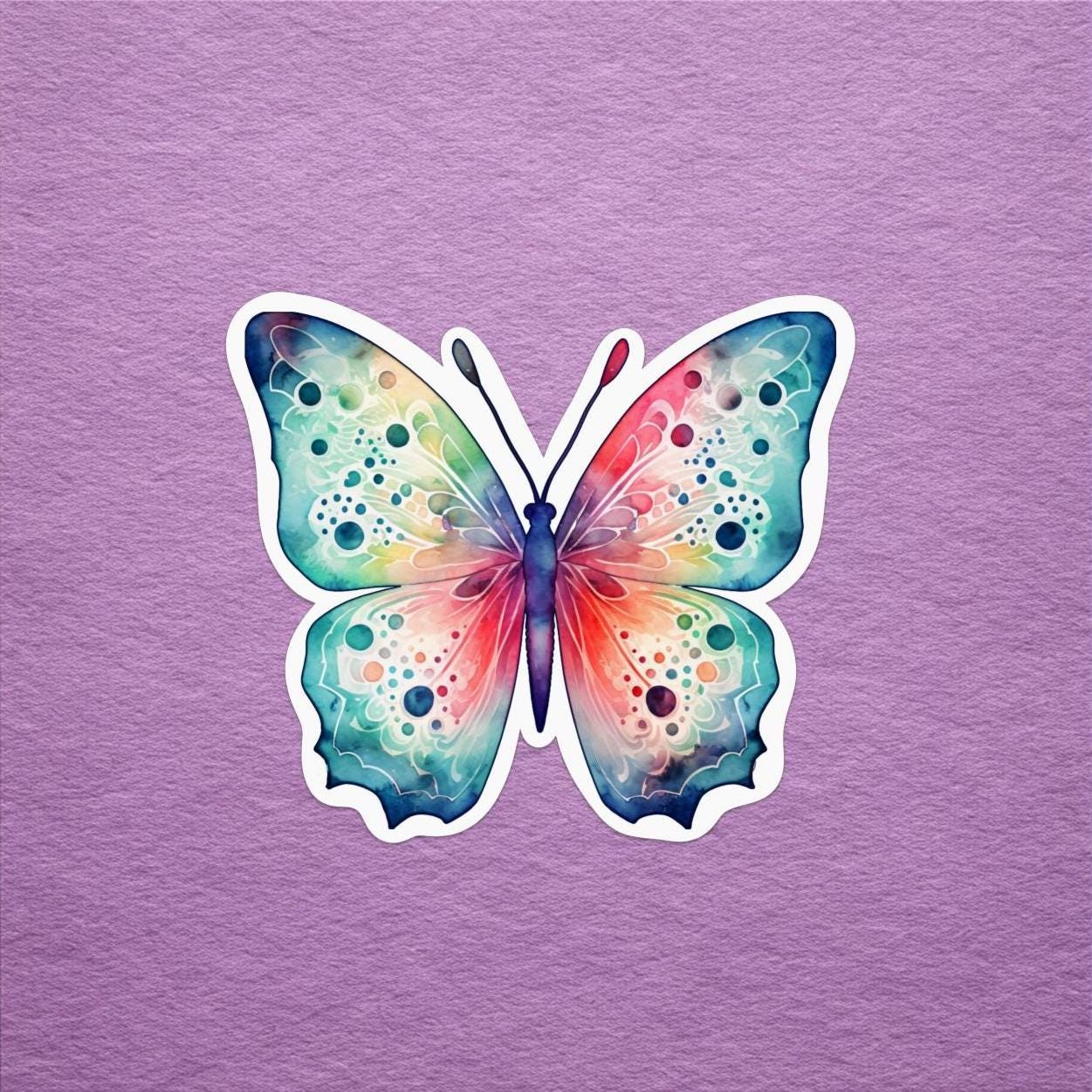 Insect Rainbow Sticker Rainbow Butterfly Sticker: Watercolor Insect Decal - Etsy