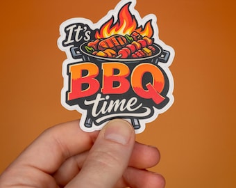 It’s BBQ Time Vinyl Sticker | Grilling Quote Decal