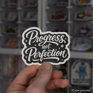 Progress Not Perfection Sticker: Motivational Self-Care Decal